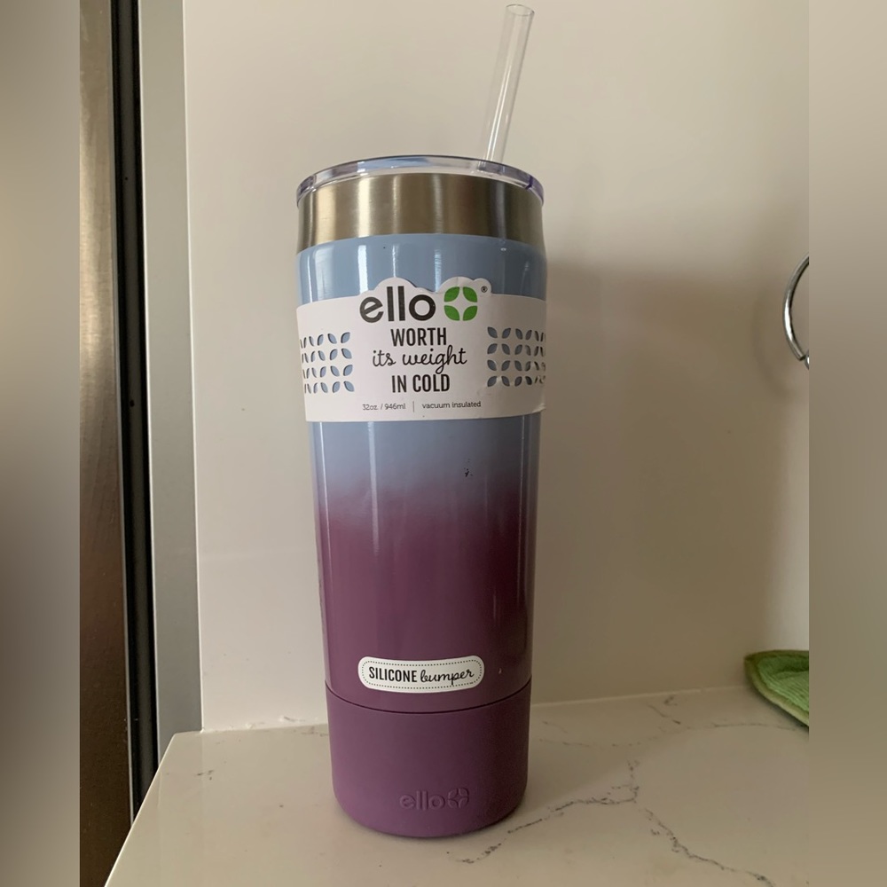 Ello 32 OZ silicone bumper vacuum insulated hot & cold water bottle